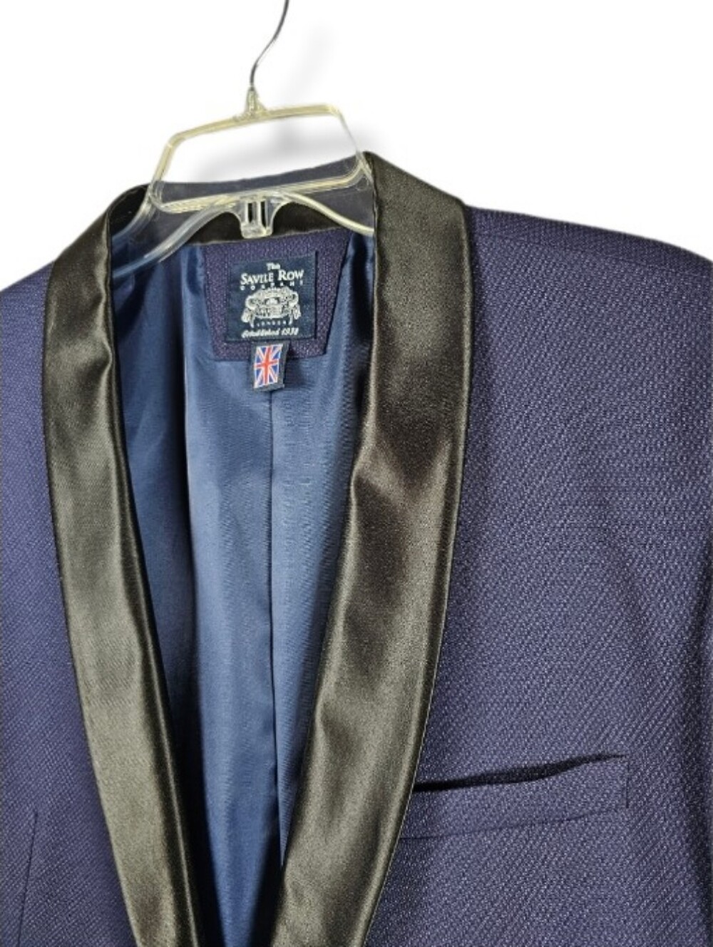 Savile Row VARICK Men's Tuxedo Dinner Suit Jacket Size 48L Navy Black